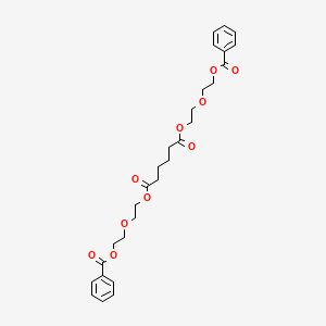 B14180607 Bis{2-[2-(benzoyloxy)ethoxy]ethyl} hexanedioate CAS No. 924895-09-0