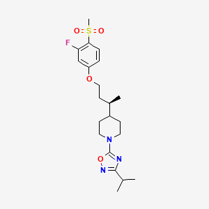 5-[4-[(2R)-4-(3-fluoro-4-methylsulfonylphenoxy)butan-2-yl]piperidin-1-yl]-3-propan-2-yl-1,2,4-oxadiazole