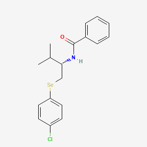 B14180788 Benzamide, N-[(1S)-1-[[(4-chlorophenyl)seleno]methyl]-2-methylpropyl]- CAS No. 869383-53-9