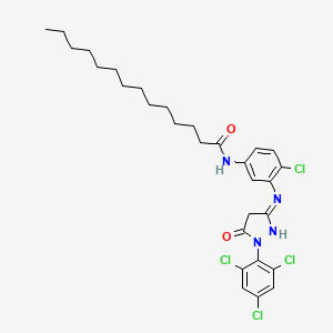 molecular formula C29H36Cl4N4O2 B1418089 十四酰胺，n-[4-氯-3-[[4,5-二氢-5-氧代-1-(2,4,6-三氯苯基)-1h-吡唑-3-基]氨基]苯基]- CAS No. 54636-84-9