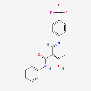molecular formula C18H15F3N2O2 B1418095 (Z)-2-乙酰-N-苯基-3-[4-(三氟甲基)苯胺基]-2-丙烯酰胺 CAS No. 1025617-09-7
