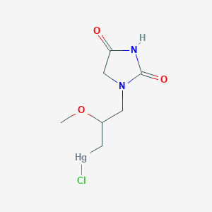 Mercury, chloro(3-(2,4-dioxo-1-imidazolidinyl)-2-methoxypropyl)-