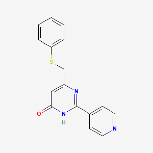 molecular formula C16H13N3OS B1418102 6-[(苯硫基)甲基]-2-(4-吡啶基)-4-嘧啶醇 CAS No. 337923-17-8