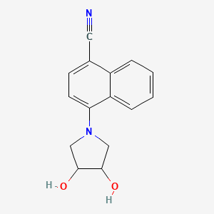 molecular formula C15H14N2O2 B14181055 1-Naphthalenecarbonitrile, 4-(3,4-dihydroxy-1-pyrrolidinyl)- CAS No. 870888-74-7