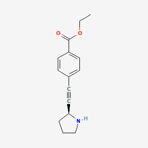 molecular formula C15H17NO2 B14181114 Ethyl 4-{[(2S)-pyrrolidin-2-yl]ethynyl}benzoate CAS No. 922529-24-6