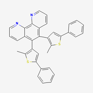 molecular formula C34H24N2S2 B14181118 5,6-Bis(2-methyl-5-phenylthiophen-3-YL)-1,10-phenanthroline CAS No. 922717-09-7