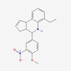 molecular formula C21H22N2O3 B14181155 6-ethyl-4-(4-methoxy-3-nitrophenyl)-3a,4,5,9b-tetrahydro-3H-cyclopenta[c]quinoline 