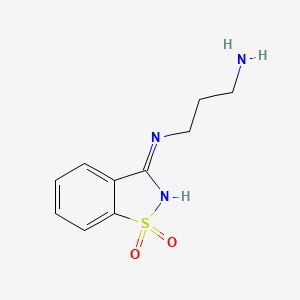 molecular formula C10H13N3O2S B1418118 N-(1,1-二氧化-1,2-苯并异噻唑-3-基)丙烷-1,3-二胺 CAS No. 345972-22-7