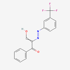 molecular formula C16H11F3N2O2 B1418140 3-羟基-1-苯基-2-[[3-(三氟甲基)苯基]偶氮]丙-2-烯-1-酮 CAS No. 339279-39-9