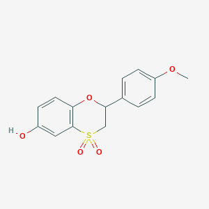 molecular formula C15H14O5S B14181472 1,4-Benzoxathiin-6-ol, 2,3-dihydro-2-(4-methoxyphenyl)-, 4,4-dioxide CAS No. 865541-24-8