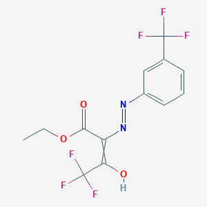 B1418154 ethyl 4,4,4-trifluoro-3-oxo-2-{(Z)-2-[3-(trifluoromethyl)phenyl]hydrazono}butanoate CAS No. 866130-98-5