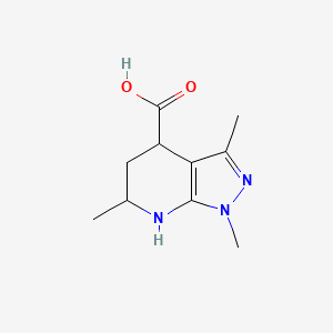 molecular formula C10H15N3O2 B1418157 1,3,6-trimethyl-4,5,6,7-tetrahydro-1H-pyrazolo[3,4-b]pyridine-4-carboxylic acid CAS No. 929971-73-3