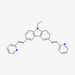 molecular formula C28H23N3 B14181592 9-Ethyl-3,6-bis[2-(pyridin-2-YL)ethenyl]-9H-carbazole CAS No. 856411-07-9