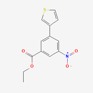 molecular formula C13H11NO4S B14181633 Ethyl 3-nitro-5-(thiophen-3-yl)benzoate CAS No. 857895-50-2