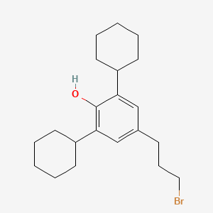 molecular formula C21H31BrO B14181651 4-(3-Bromopropyl)-2,6-dicyclohexylphenol CAS No. 922724-46-7