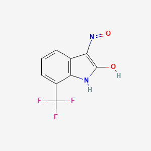 molecular formula C9H5F3N2O2 B1418174 (3Z)-7-(trifluoromethyl)-1H-indole-2,3-dione 3-oxime CAS No. 74396-78-4