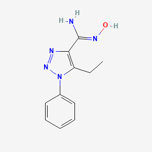 molecular formula C11H13N5O B1418184 5-乙基-N'-羟基-1-苯基-1H-1,2,3-三唑-4-甲酰胺 CAS No. 1325549-80-1