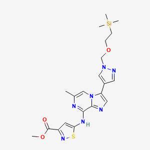 3-Isothiazolecarboxylic acid, 5-[[6-methyl-3-[1-[[2-(trimethylsilyl)ethoxy]methyl]-1H-pyrazol-4-yl]imidazo[1,2-a]pyrazin-8-yl]amino]-, methyl ester