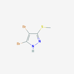 4,5-Dibromo-3-(methylsulfanyl)-1H-pyrazole