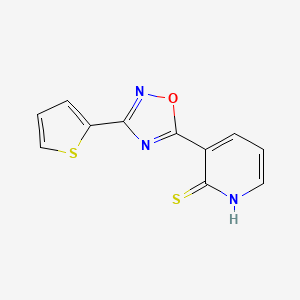 molecular formula C11H7N3OS2 B1418193 3-[3-(噻吩-2-基)-1,2,4-噁二唑-5-基]吡啶-2-硫醇 CAS No. 1325303-97-6