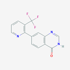 molecular formula C14H8F3N3O B1418202 7-[3-(三氟甲基)-2-吡啶基]-4-喹唑啉醇 CAS No. 573675-81-7