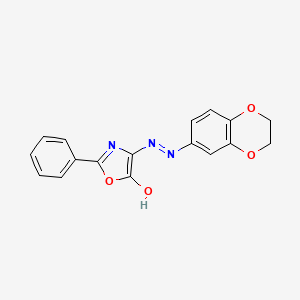 molecular formula C17H13N3O4 B1418216 (4Z)-2-苯基-1,3-恶唑-4,5-二酮 4-(2,3-二氢-1,4-苯并二氧杂环-6-基腙) CAS No. 1173388-07-2