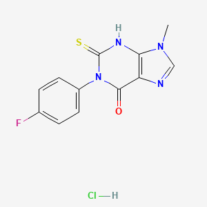 1-(4-fluorophenyl)-9-methyl-2-sulfanylidene-3H-purin-6-one;hydrochloride