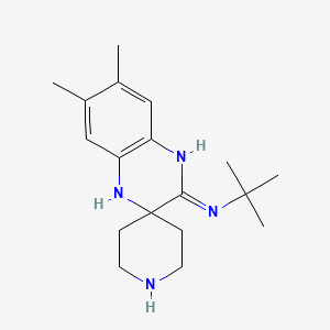 molecular formula C18H28N4 B1418257 N-(叔丁基)-6',7'-二甲基-1'H-螺[哌啶-4,2'-喹喔啉]-3'-胺 CAS No. 1171500-61-0