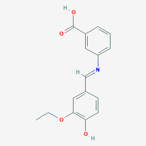 Benzoic acid, 3-[(E)-((3-ethoxy-4-hydroxyphenyl)methylene)amino]-