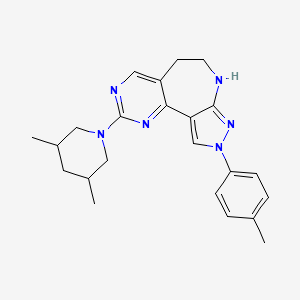B1418264 2-(3,5-Dimethylpiperidin-1-yl)-9-(4-methylphenyl)-5,6,7,9-tetrahydropyrazolo[3,4-b]pyrimido[4,5-d]azepine CAS No. 1170219-47-2