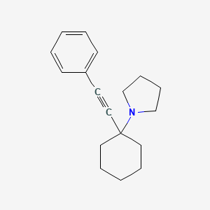 molecular formula C18H23N B14182683 Pyrrolidine, 1-[1-(phenylethynyl)cyclohexyl]- CAS No. 835654-21-2