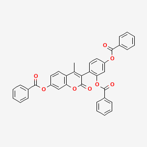 molecular formula C37H24O8 B14182709 4-[7-(Benzoyloxy)-4-methyl-2-oxo-2H-1-benzopyran-3-yl]-1,3-phenylene dibenzoate CAS No. 883558-11-0