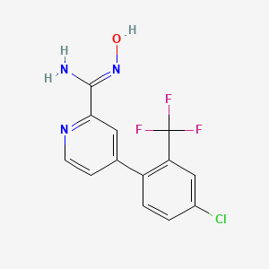 molecular formula C13H9ClF3N3O B1418275 4-(4-氯-2-三氟甲基苯基)-N-羟基吡啶-2-甲酰胺 CAS No. 1219454-39-3