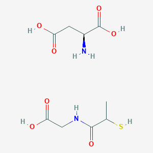 molecular formula C9H16N2O7S B14182779 (2S)-2-aminobutanedioic acid;2-(2-sulfanylpropanoylamino)acetic acid CAS No. 921199-94-2