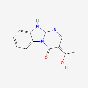 molecular formula C12H11N3O2 B1418279 1-(4-羟基-10,10a-二氢吡啶并[1,2-a]苯并咪唑-3-基)乙酮 CAS No. 1306739-29-6
