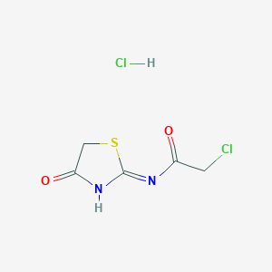 molecular formula C5H6Cl2N2O2S B1418288 2-氯-N-(4-氧代-4,5-二氢-噻唑-2-基)-乙酰胺盐酸盐 CAS No. 1185301-06-7