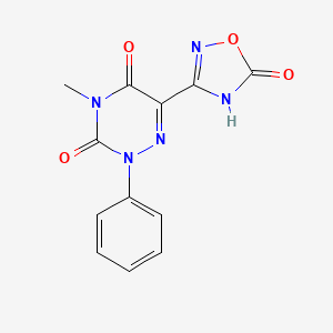 molecular formula C12H9N5O4 B1418290 6-(5-羟基-1,2,4-恶二唑-3-基)-4-甲基-2-苯基-1,2,4-三嗪-3,5(2H,4H)-二酮 CAS No. 1172575-17-5