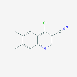 molecular formula C12H9ClN2 B1418303 4-氯-6,7-二甲基-喹啉-3-腈 CAS No. 1017788-74-7