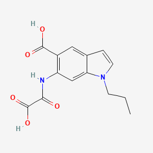 molecular formula C14H14N2O5 B14183351 1H-Indole-5-carboxylic acid, 6-[(carboxycarbonyl)amino]-1-propyl- CAS No. 849467-99-8