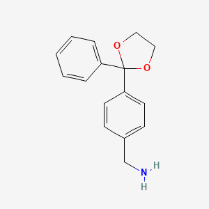 1-[4-(2-Phenyl-1,3-dioxolan-2-yl)phenyl]methanamine