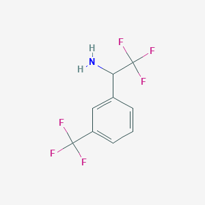 molecular formula C9H7F6N B1418344 2,2,2-三氟-1-(3-(三氟甲基)苯基)乙胺 CAS No. 65686-68-2