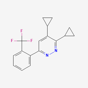 molecular formula C17H15F3N2 B14183599 3,4-Dicyclopropyl-6-[2-(trifluoromethyl)phenyl]pyridazine CAS No. 918873-38-8