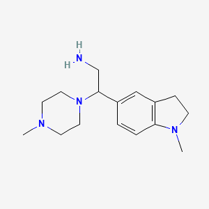 molecular formula C16H26N4 B1418366 2-(1-甲基吲哚林-5-基)-2-(4-甲基哌嗪-1-基)乙胺 CAS No. 1172989-88-6