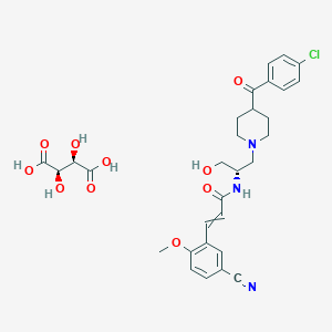 N-[(2S)-1-[4-(4-chlorobenzoyl)piperidin-1-yl]-3-hydroxypropan-2-yl]-3-(5-cyano-2-methoxyphenyl)prop-2-enamide;(2R,3R)-2,3-dihydroxybutanedioic acid