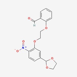 2-{2-[5-(1,3-Dioxolan-2-yl)-2-nitrophenoxy]ethoxy}benzaldehyde