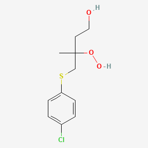 4-[(4-Chlorophenyl)sulfanyl]-3-hydroperoxy-3-methylbutan-1-ol