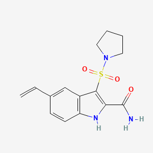 5-Ethenyl-3-(pyrrolidine-1-sulfonyl)-1H-indole-2-carboxamide