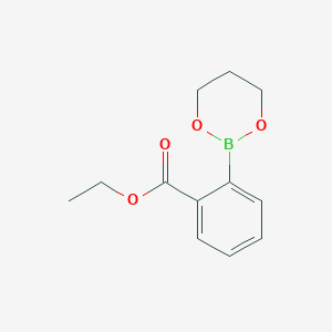 molecular formula C12H15BO4 B1418406 Ethyl 2-(1,3,2-dioxaborinan-2-yl)benzoate CAS No. 850567-60-1
