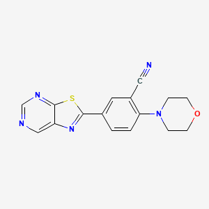 2-(Morpholin-4-yl)-5-([1,3]thiazolo[5,4-d]pyrimidin-2-yl)benzonitrile