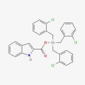 2-[({Tris[(2-chlorophenyl)methyl]stannyl}oxy)carbonyl]-1H-indole